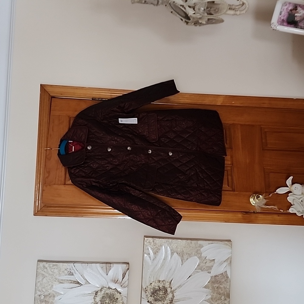 Chico's Quilted Foil Animal Print Coat